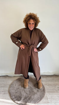 Cappotto con cinta Mosca