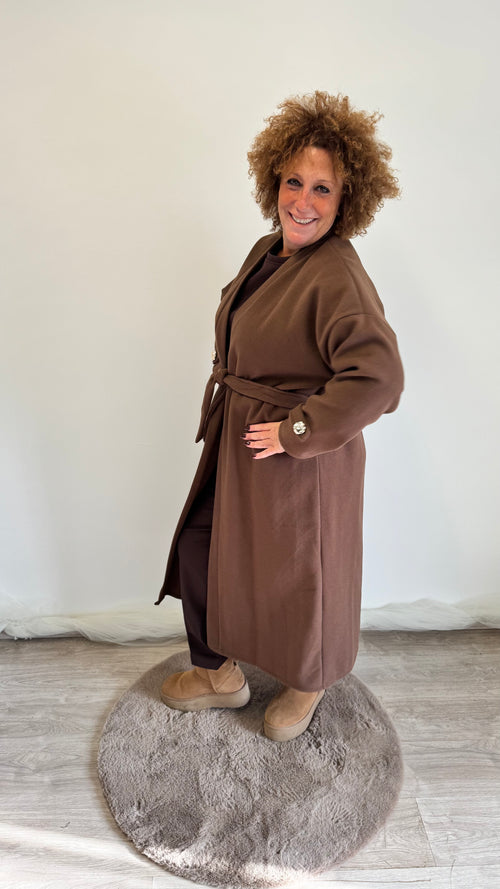 Cappotto con cinta Mosca