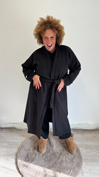 Cappotto con cinta Mosca