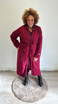 Cappotto con cinta Mosca