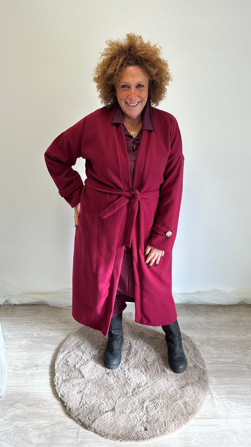 Cappotto con cinta Mosca