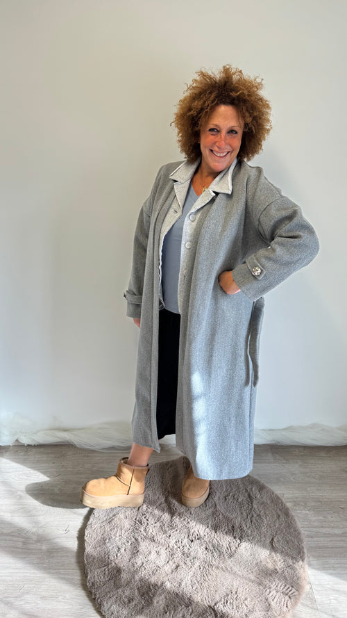 Cappotto con cinta Mosca