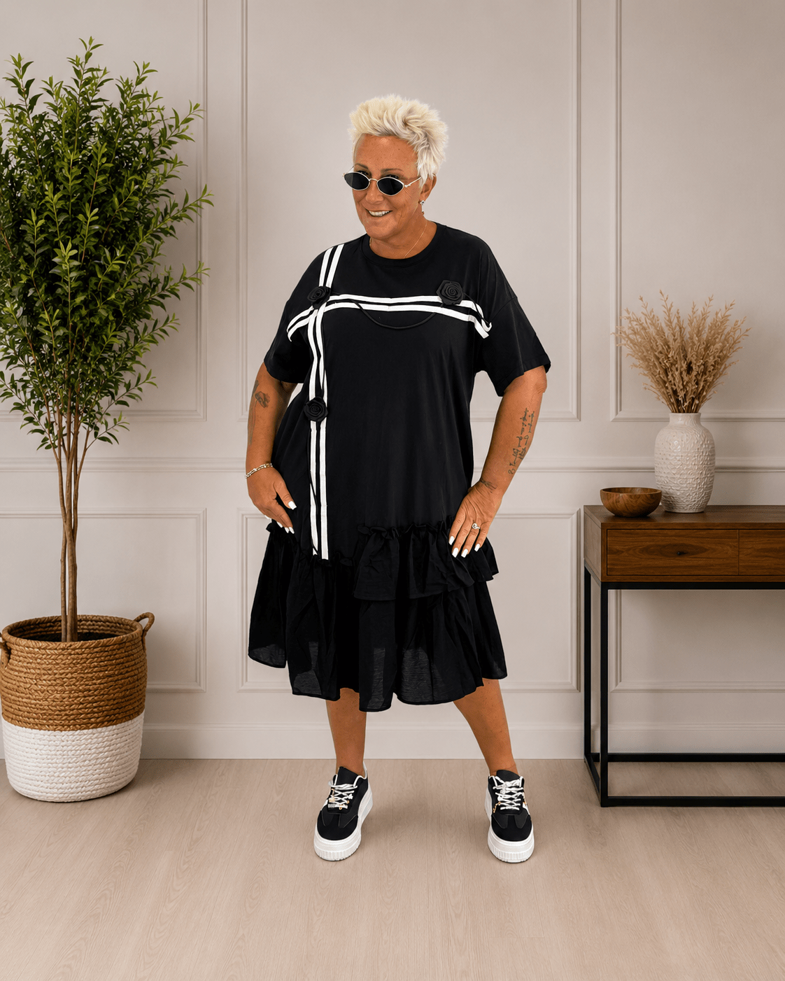 Abito Black & White Tulle - Alebea