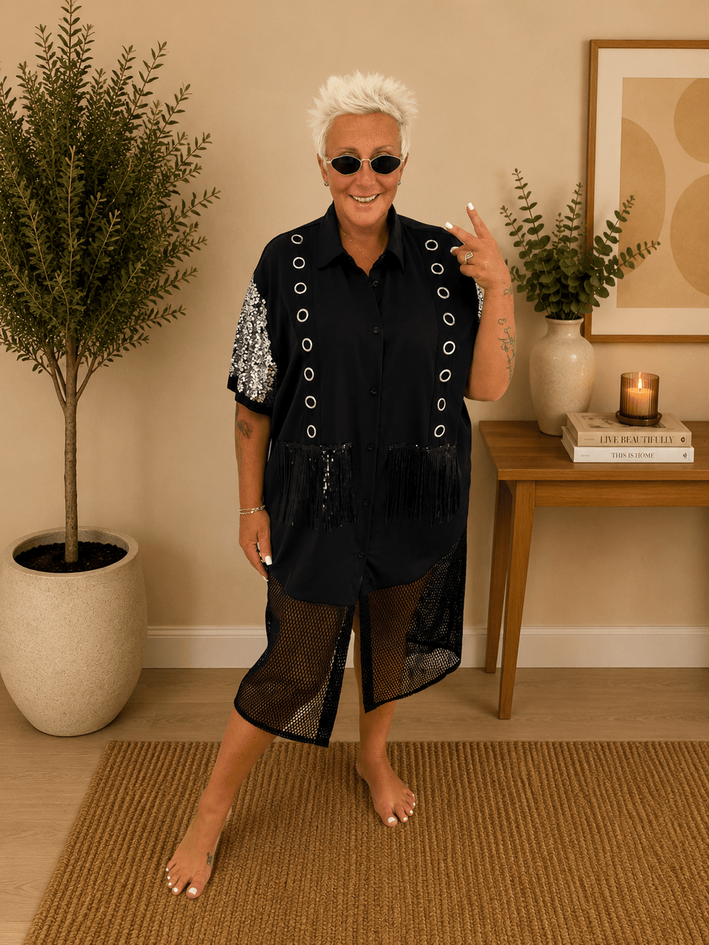 Abito camicia paillettes - Alebea