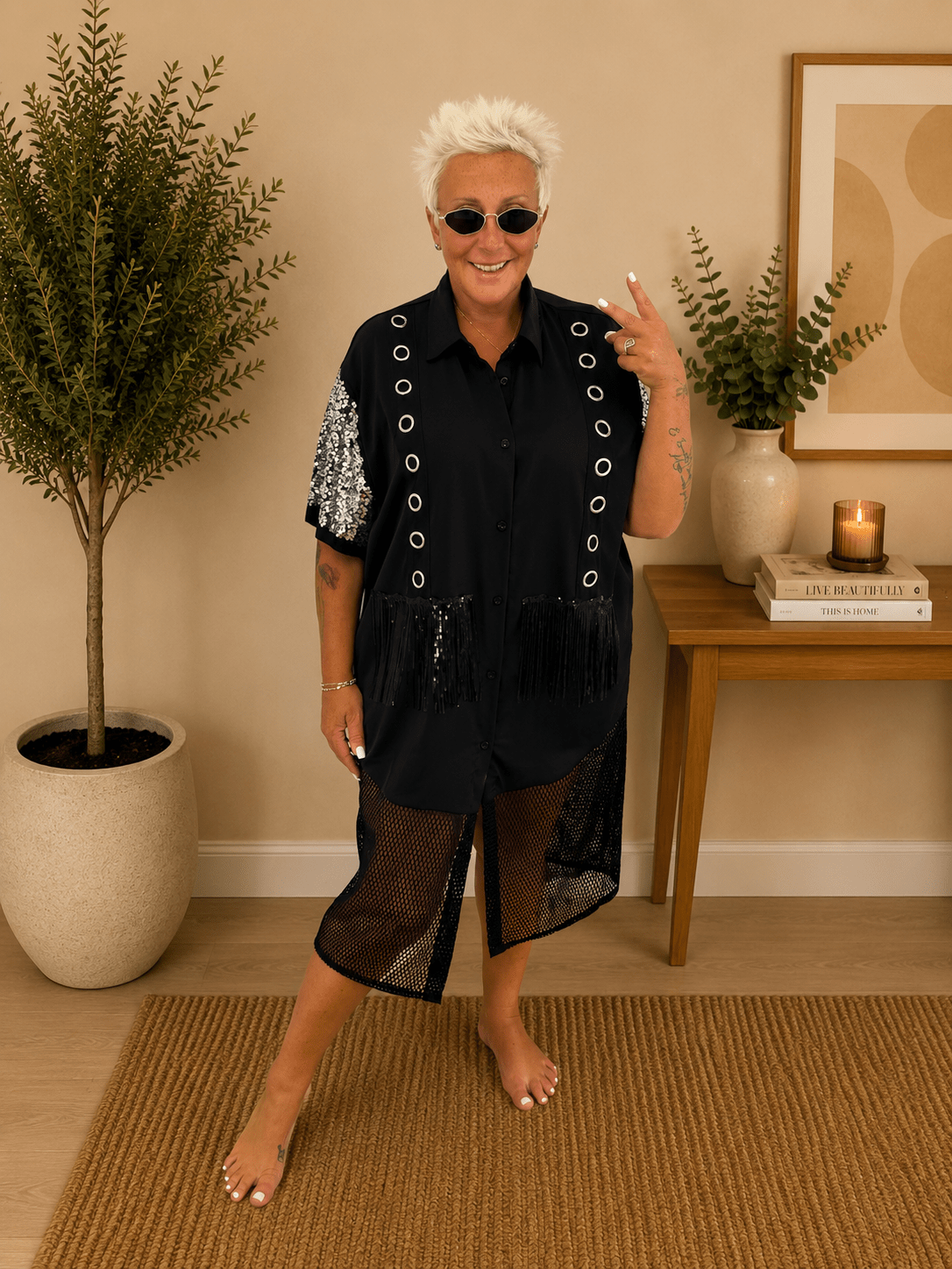 Abito camicia paillettes - Alebea