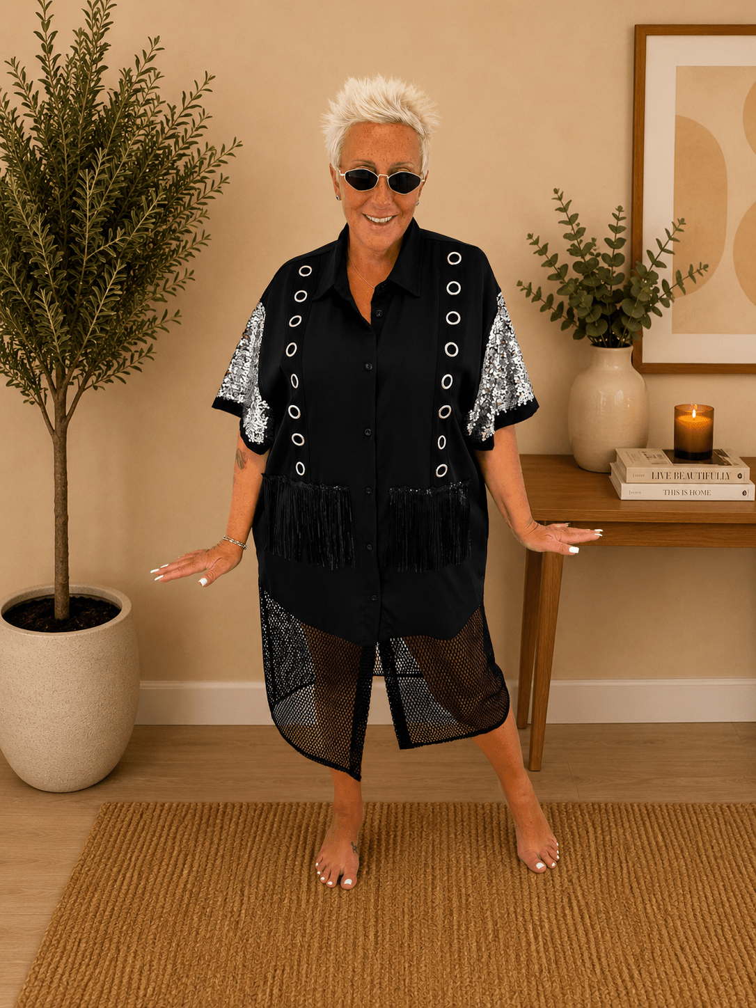 Abito camicia paillettes - Alebea