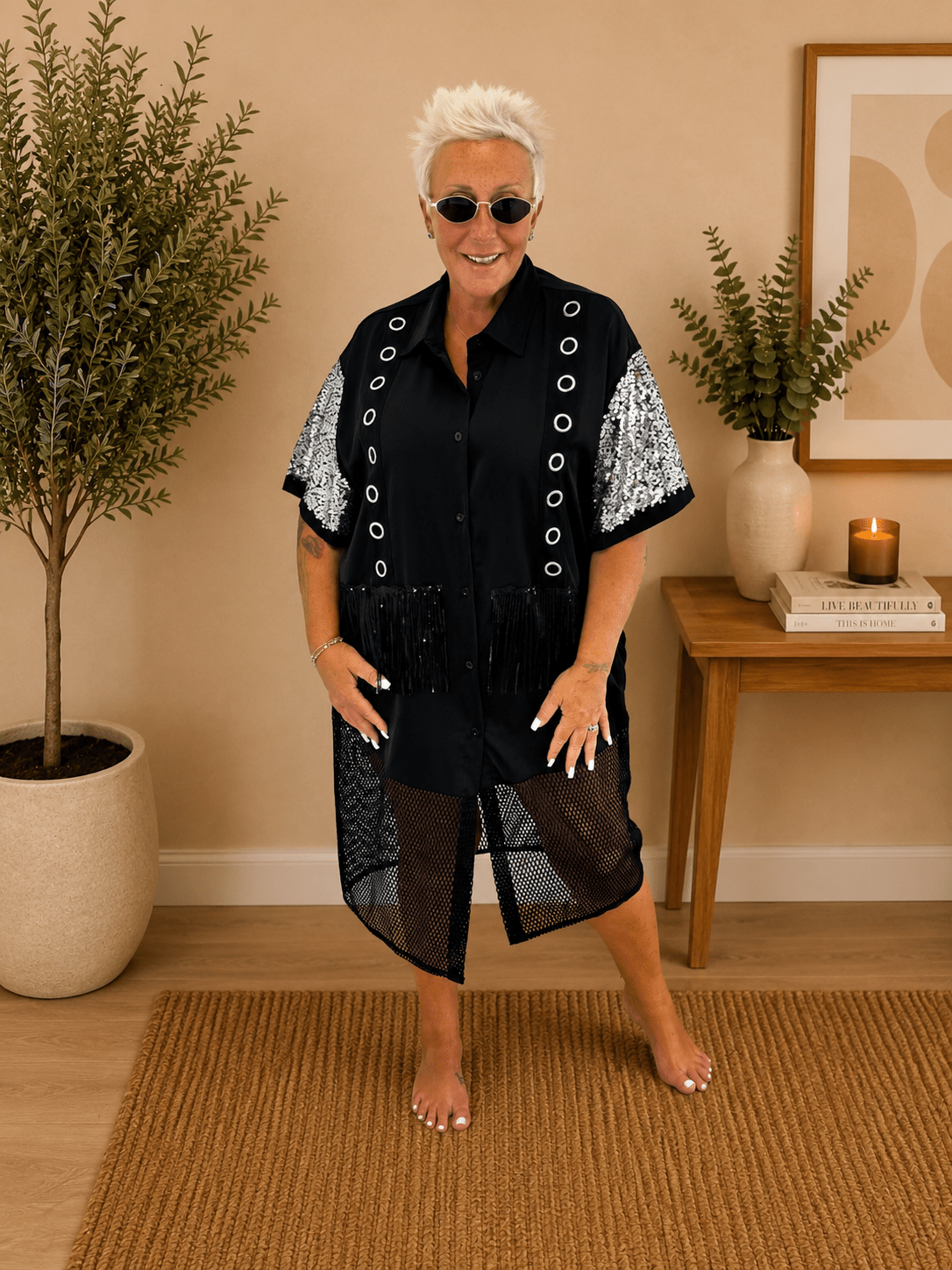Abito camicia paillettes - Alebea