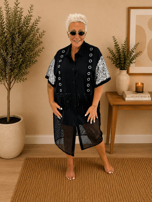 Abito camicia paillettes - Alebea