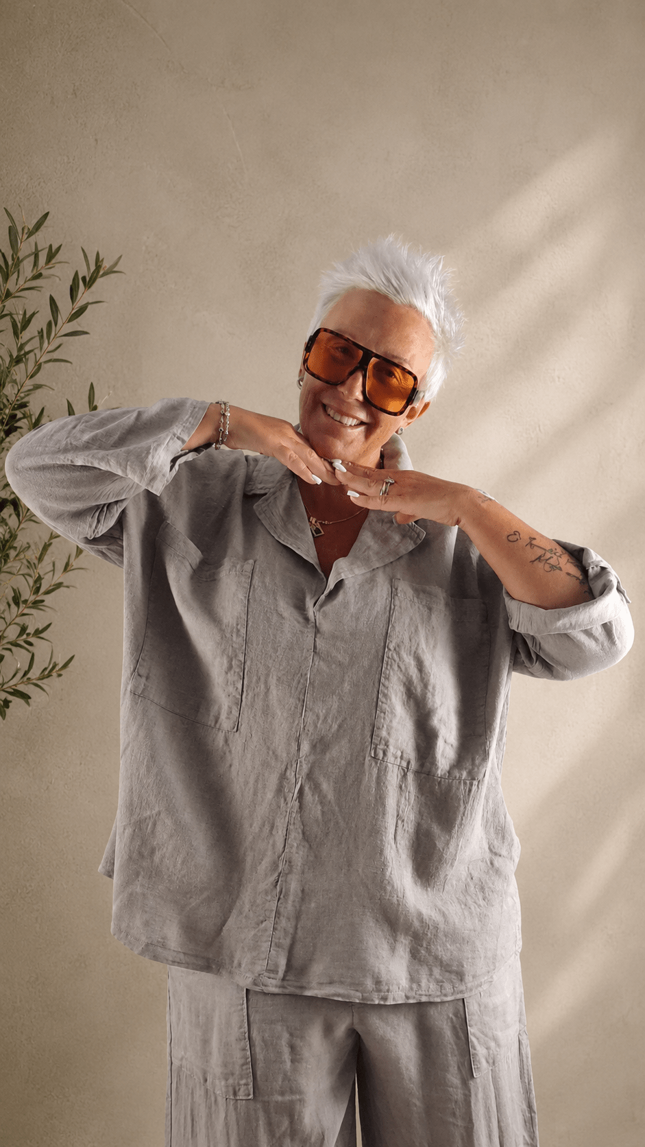 Camicia colletto lino - Alebea