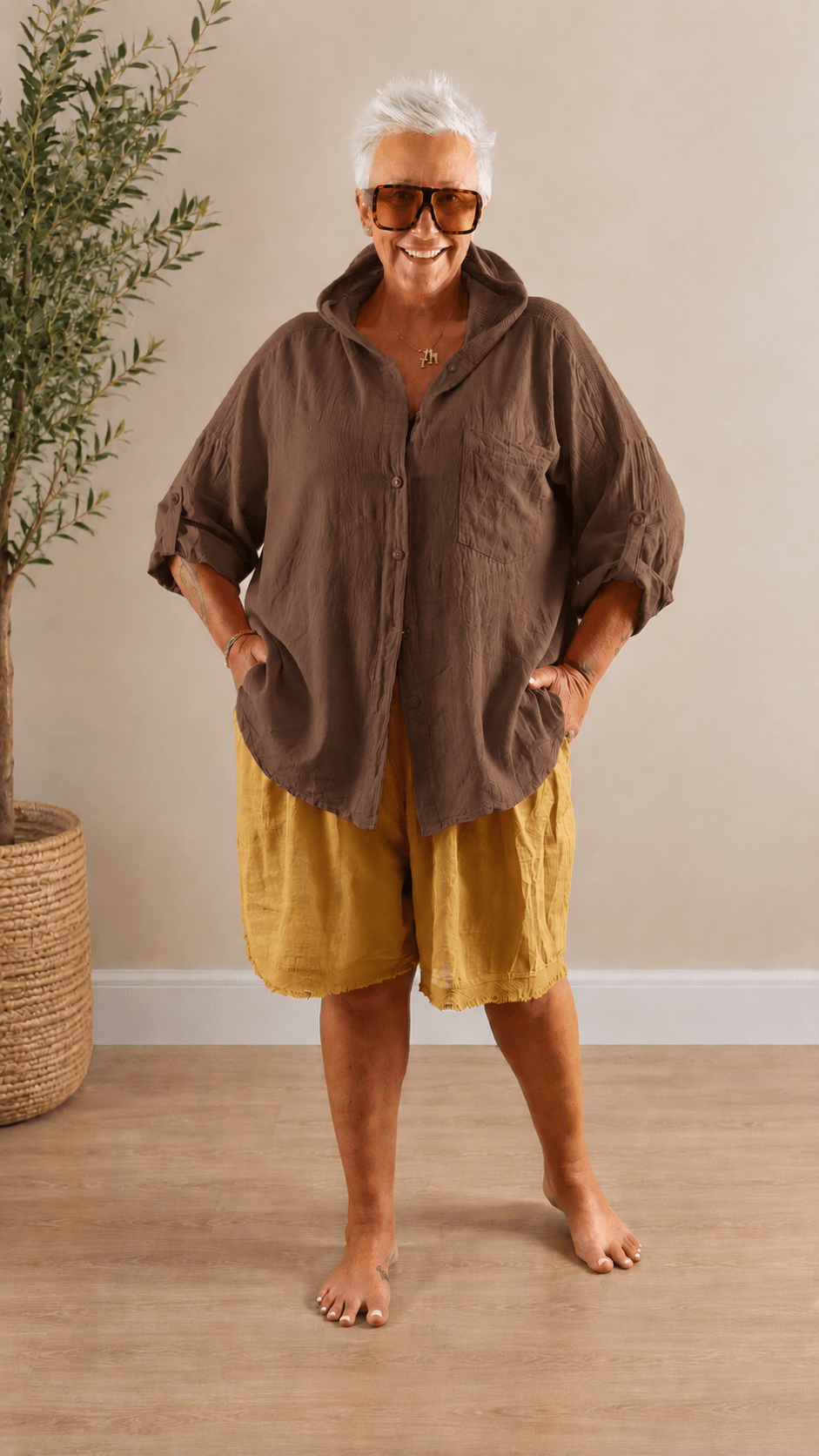 Camicia Lino Cappuccio - Alebea