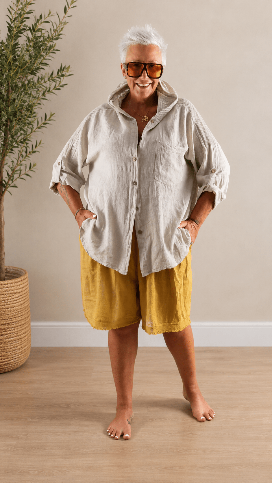 Camicia Lino Cappuccio - Alebea