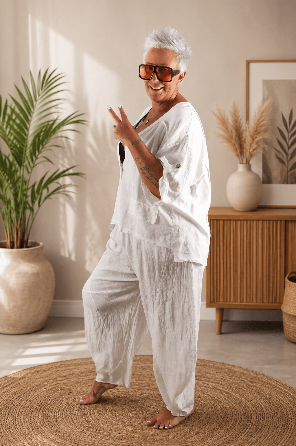 Pantalone ovetto lino - Alebea