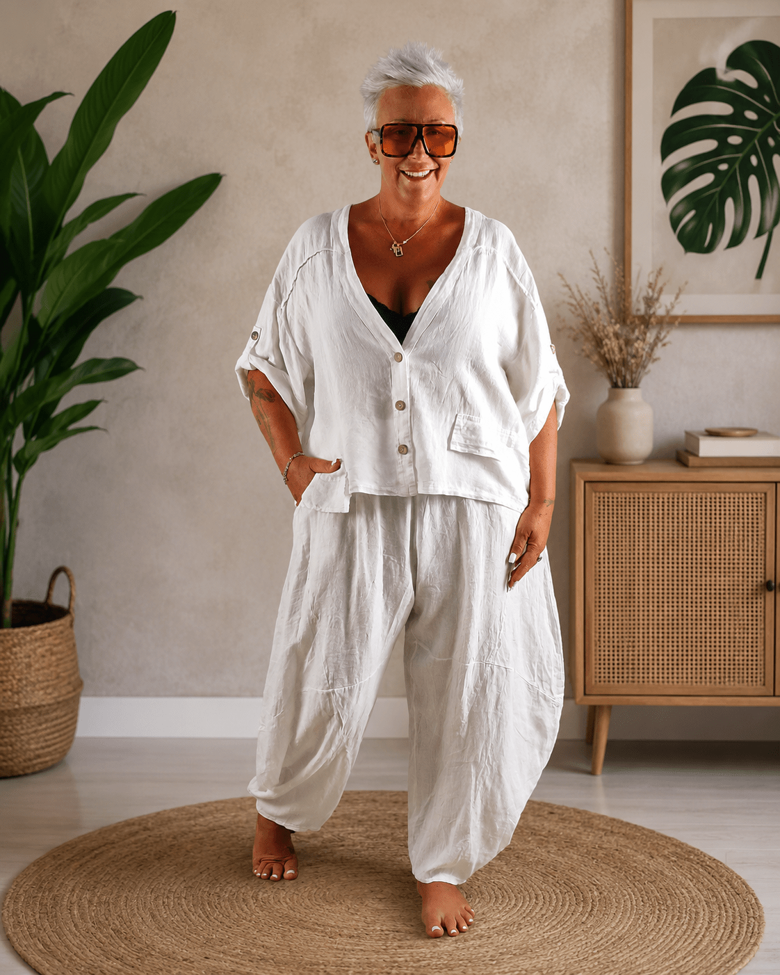 Pantalone ovetto lino - Alebea