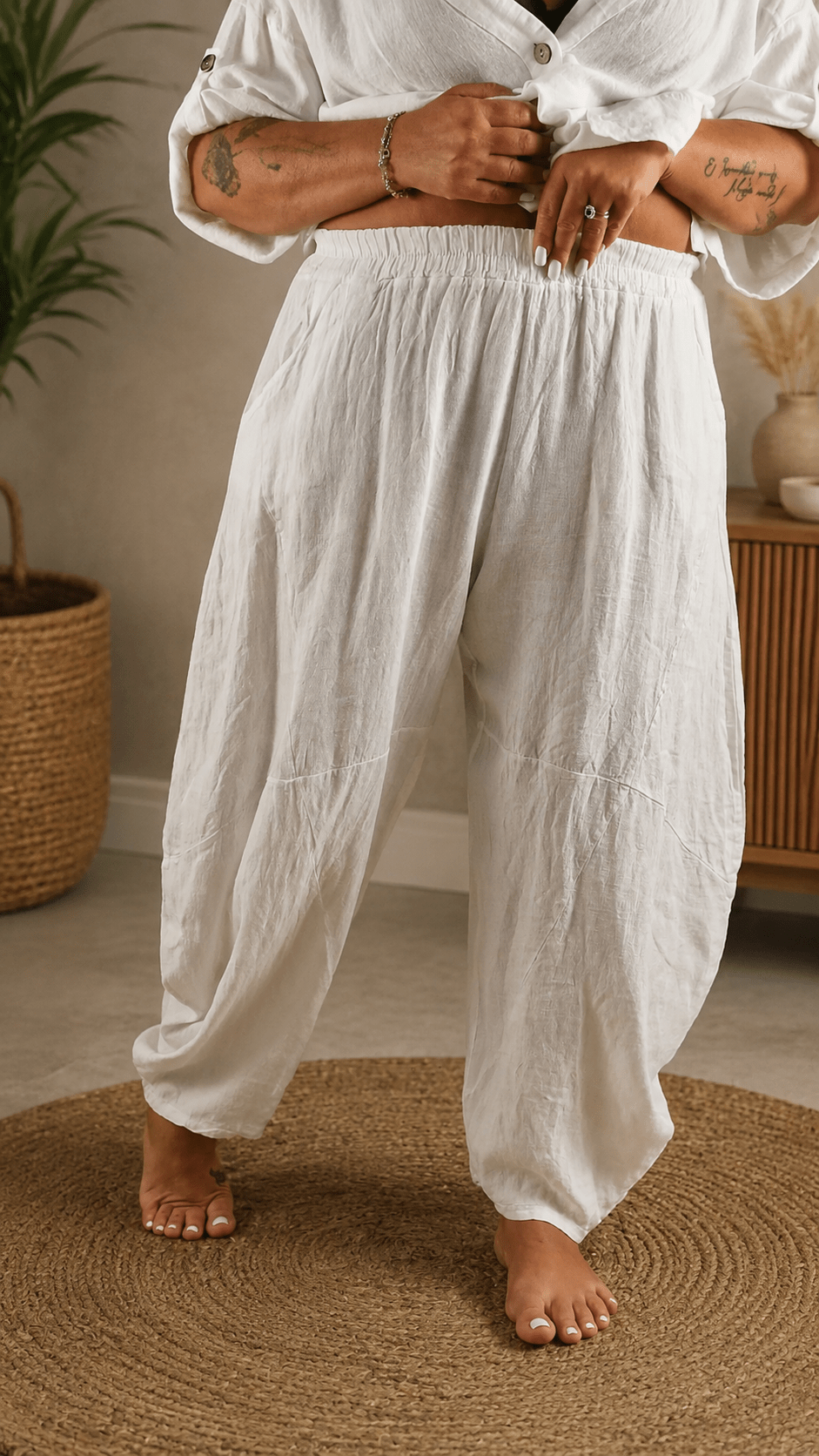 Pantalone ovetto lino - Alebea