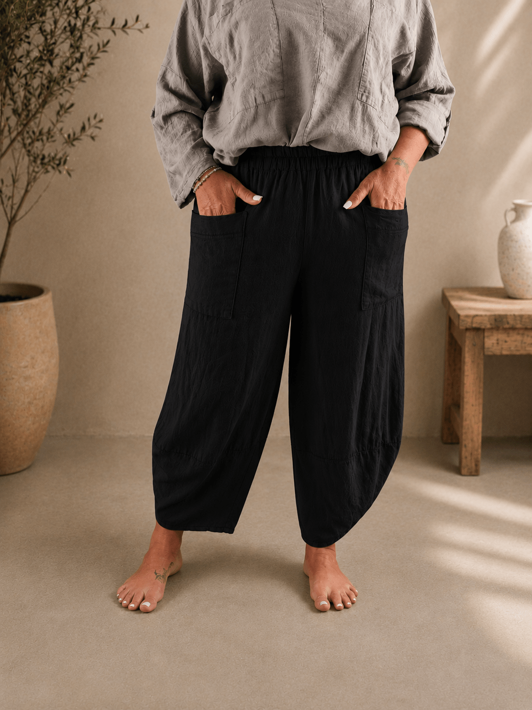 Pantalone petalo lino - Alebea