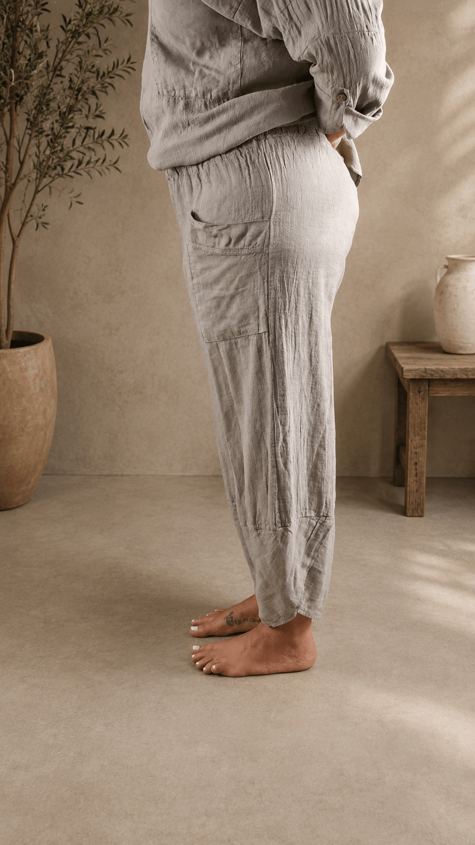 Pantalone petalo lino - Alebea