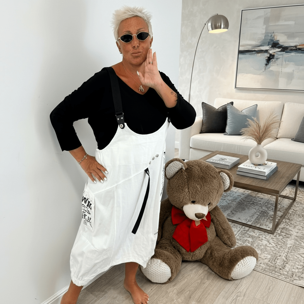 Salopette Jeans Scritta - Alebea