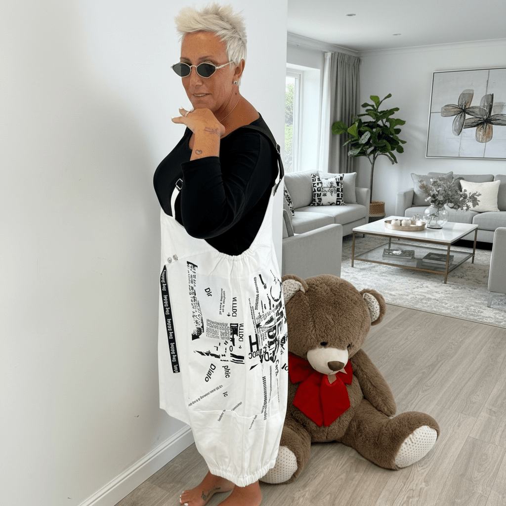 Salopette Jeans Scritta - Alebea