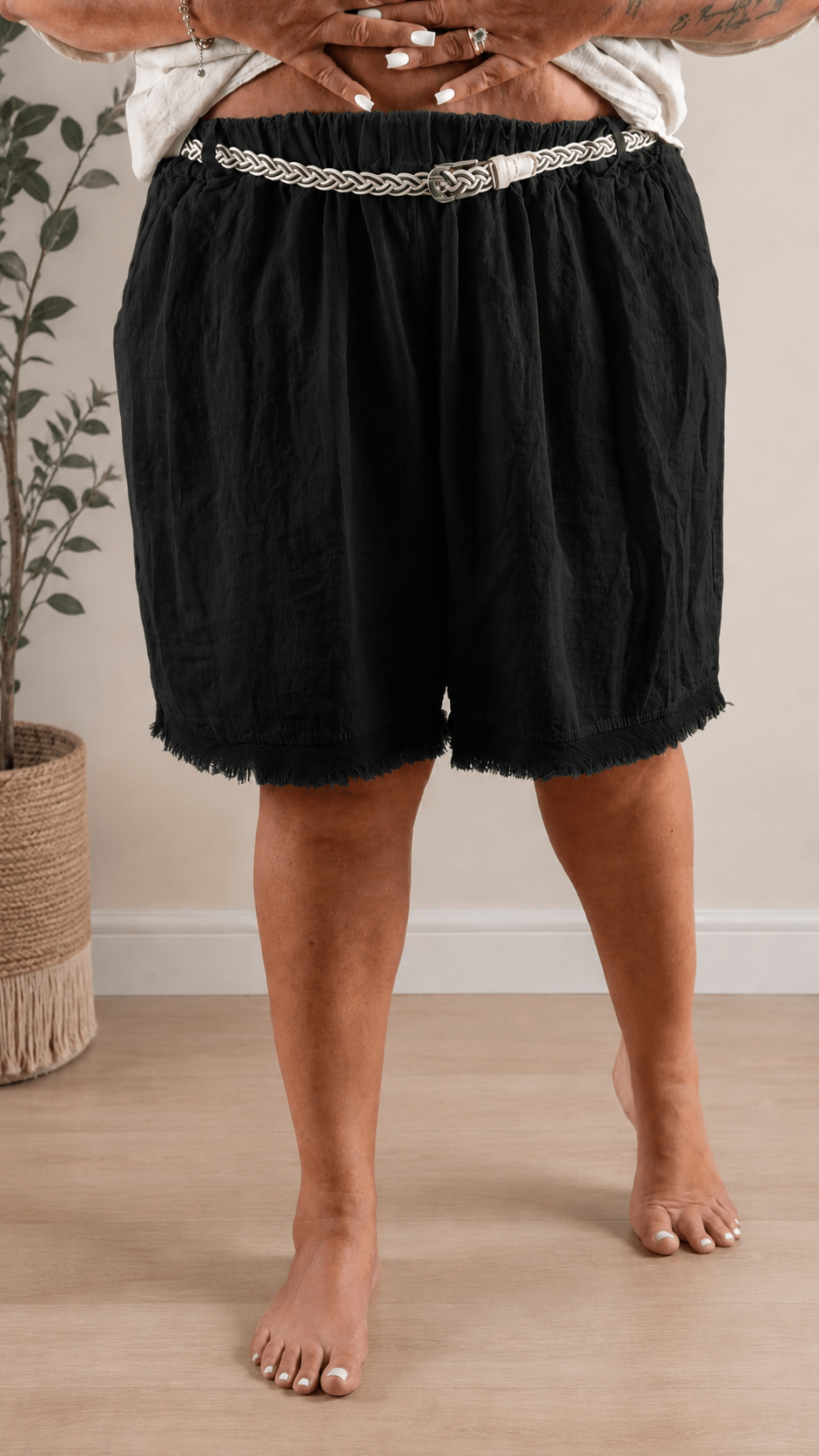 Shorts lino frange - Alebea