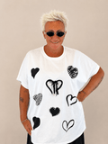 T-shirt cuore perle - Alebea