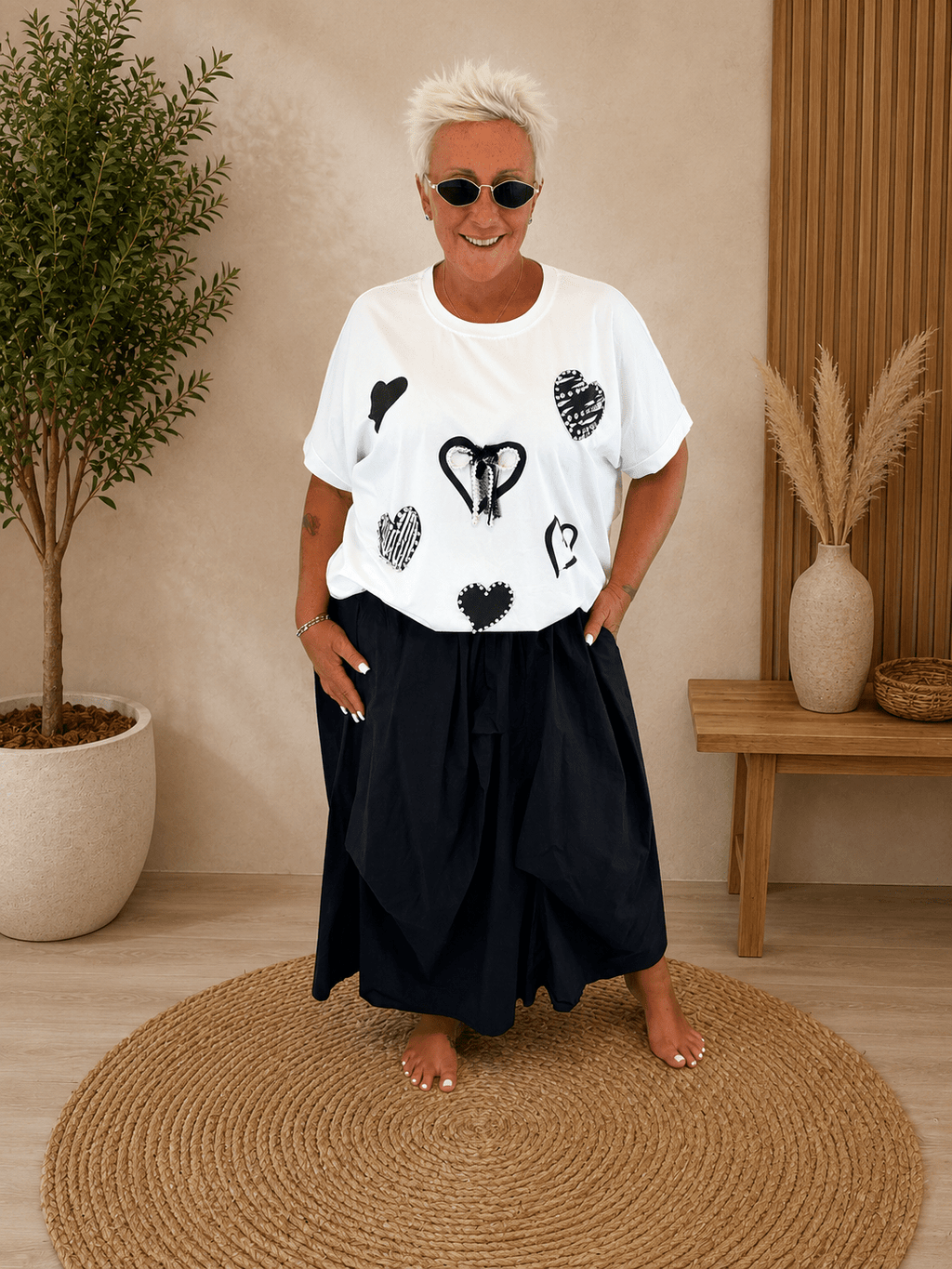 T-shirt cuore perle - Alebea