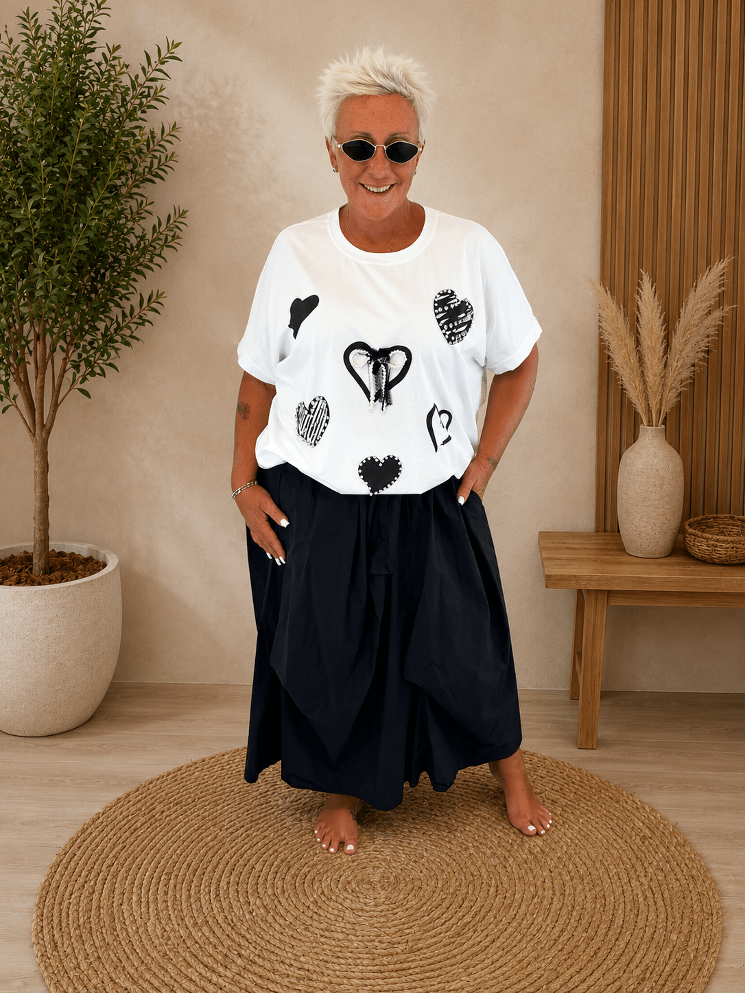 T-shirt cuore perle - Alebea